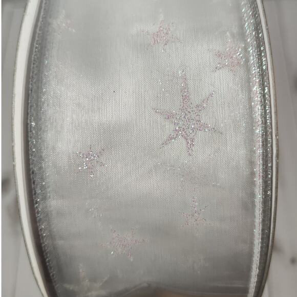 Snowflakes Wired Ribbon 55 Yards, 2.5 Inches Wide Wreaths, Bows, or the Tree NOS - Picture 1 of 4